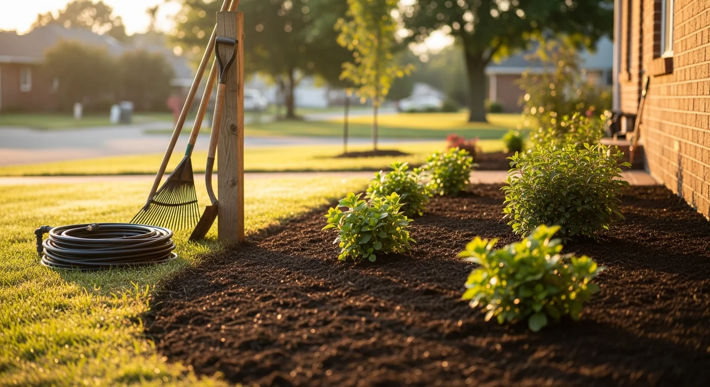 Professional landscape design and installation with plants and hardscape elements