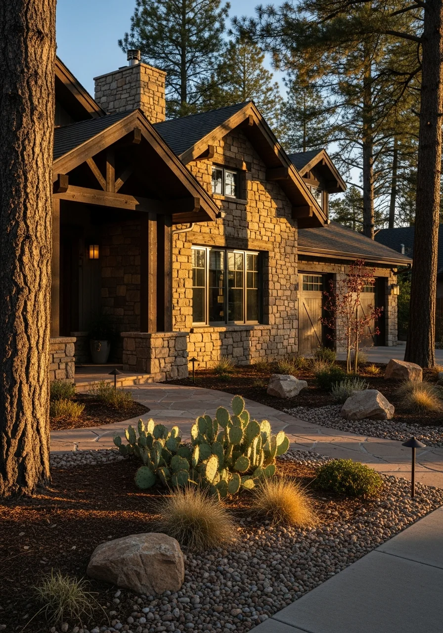 Flagstaff residential property showing stone and wood details suited to alpine architecture.