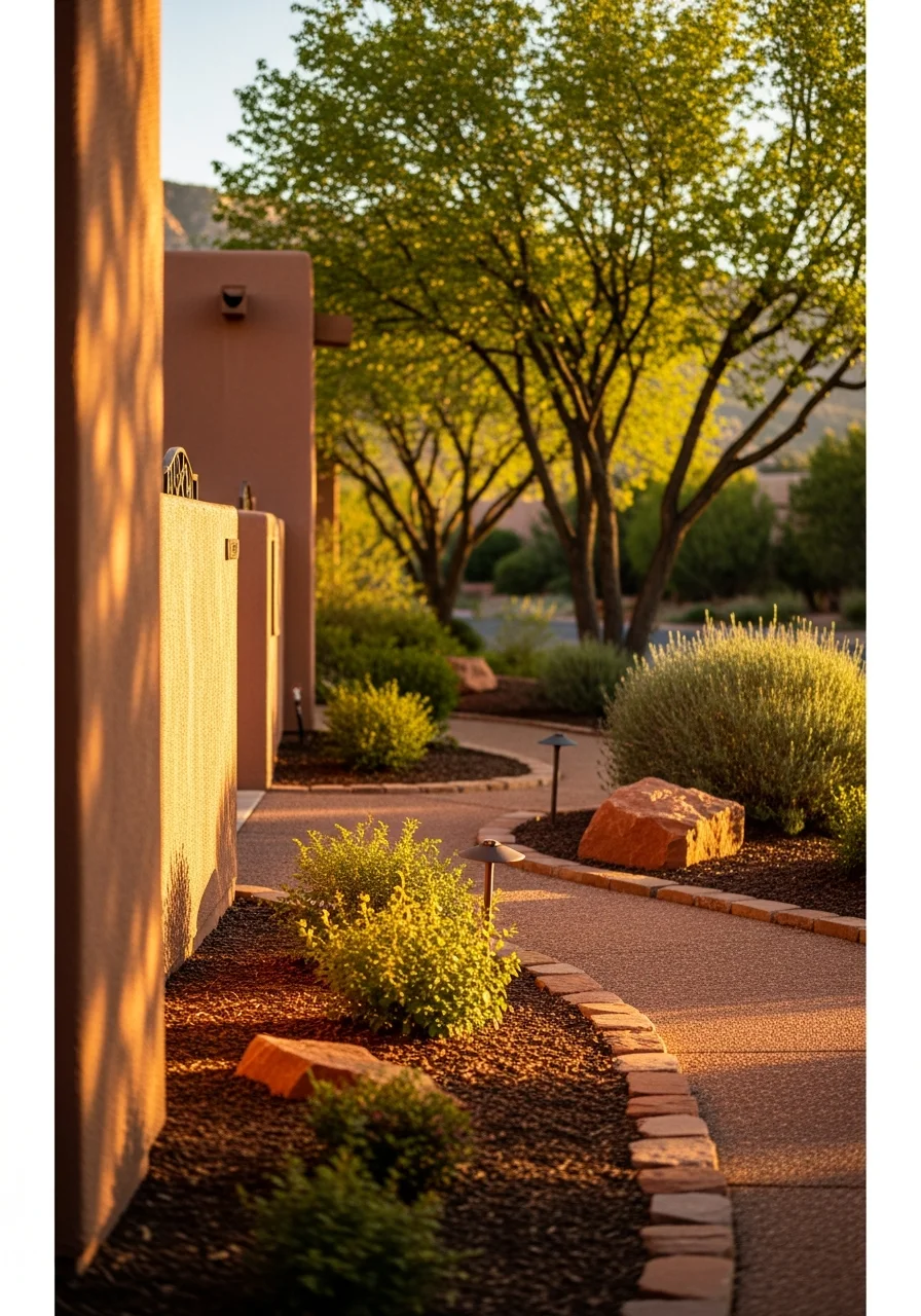 Sedona residential property showing earth-tone finishes and design integration with natural landscape.